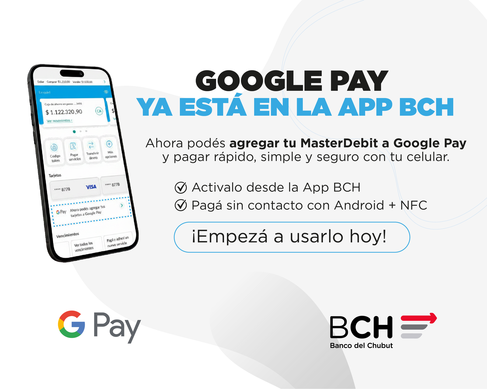 El Banco del Chubut suma una nueva funcionalidad en Home Banking para vincular tarjetas a Google Pay